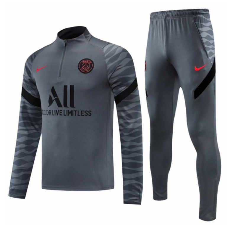 PSG X Jordan Grey Training Kits Sweat Shirt with Pants 2020/21